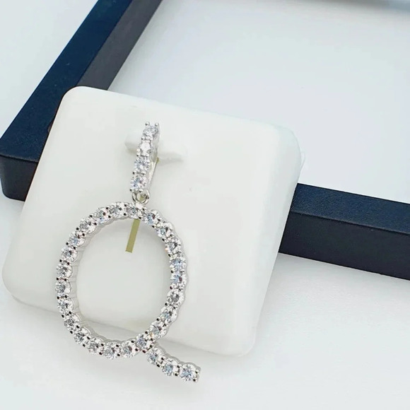 "925 Sterling Silver Cubic Zirconia Initial Pendant, UU1P6A6183 - Picture 5 of 9